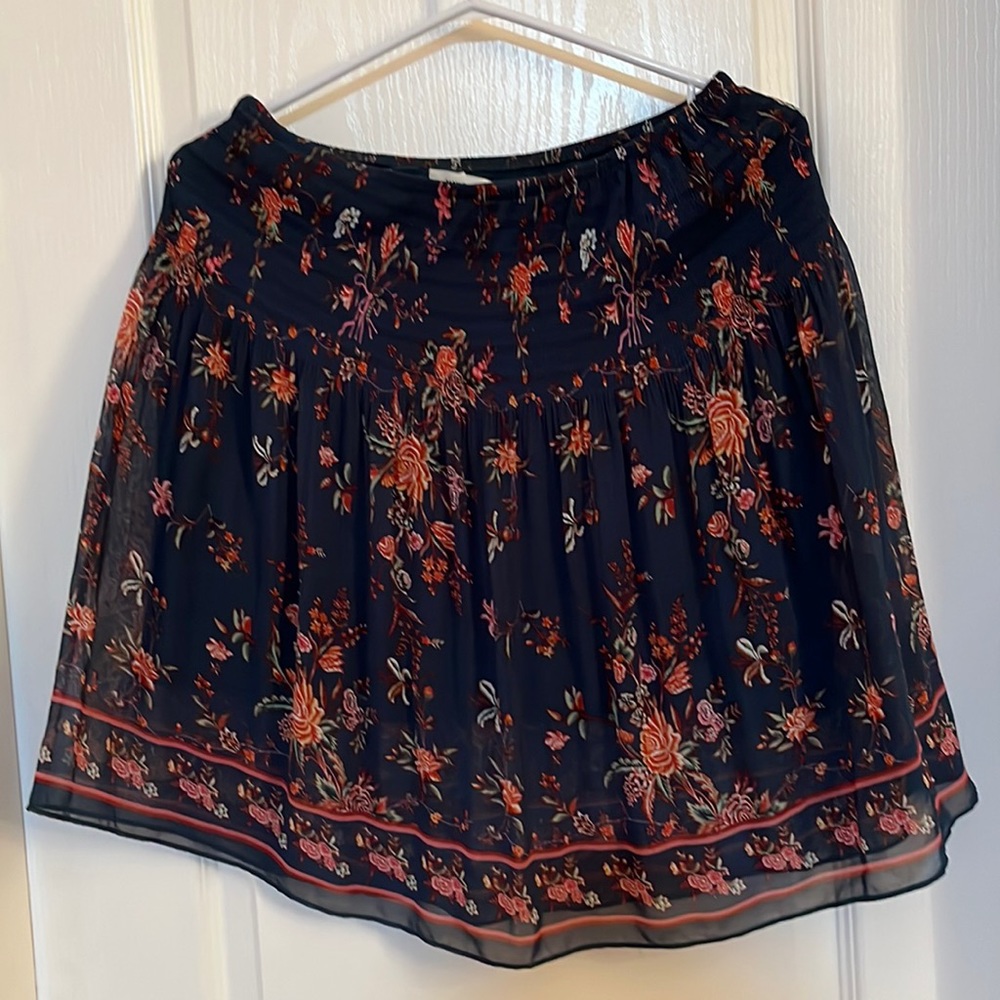 Max studio floral lined skirt